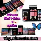 Paleta 177 cores sombras blush e batom.