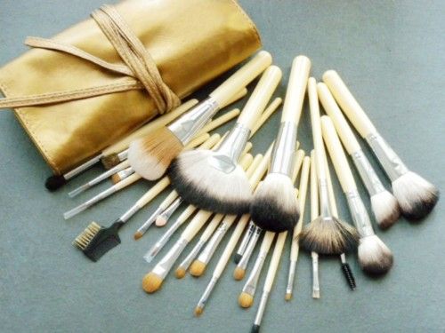 Kit 28 pincéis dourados