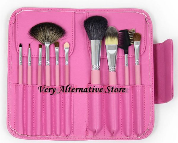 Kit 10 pincéis rosa