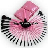 Kit 32 pincéis preto e rosa